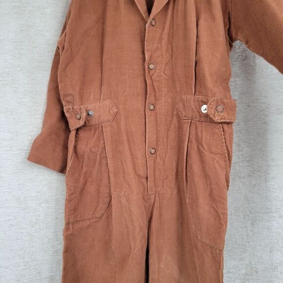 Dotty Dan Vintage Brown Corduroy Mechanic Utility Style Jumpsuit Coveralls - Picture 6 of 14
